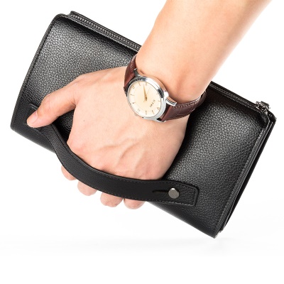 Baellerry Porte feuille pour hommes litchi modèle PU cuir