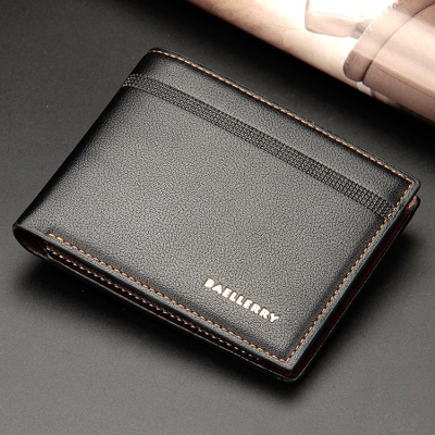 Portefeuille homme baellerry en cuir PU avec 2 plis ouvert
