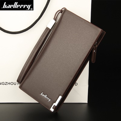 Portefeuille pour homme baellerry avec fermeture à glissière en cuir PU avec fermeture à glissière
