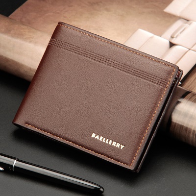 Portefeuille homme baellerry en cuir PU avec 2 plis ouvert