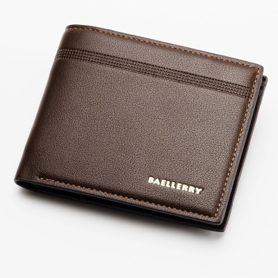 Portefeuille homme baellerry en cuir PU avec 2 plis ouvert