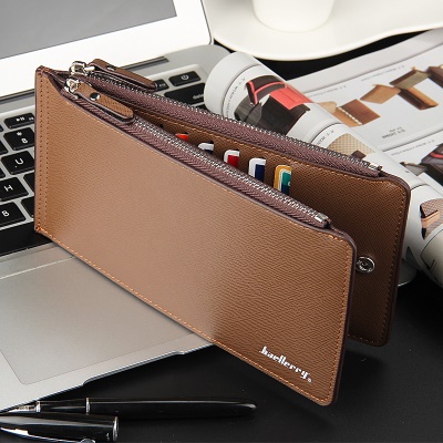 Portefeuille pour homme baellerry avec 2 plis en cuir PU avec motif croisé