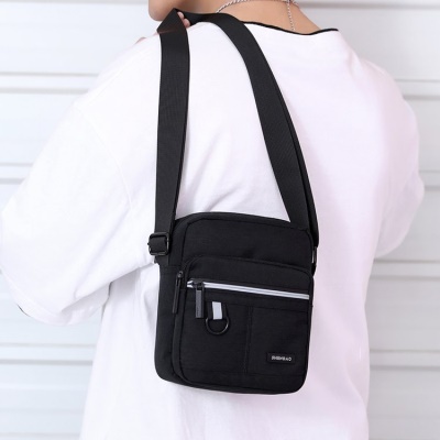 Sac à bandoulière pour homme tissu nylon bande réfléchissante résistant à l'usure