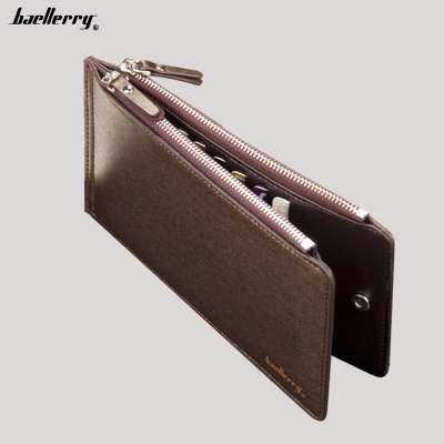 Portefeuille pour homme baellerry avec 2 plis en cuir PU avec motif croisé
