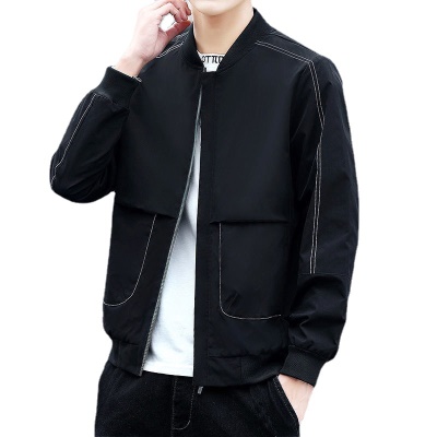 Veste homme en fibre chimique mélangé poignets côtelés