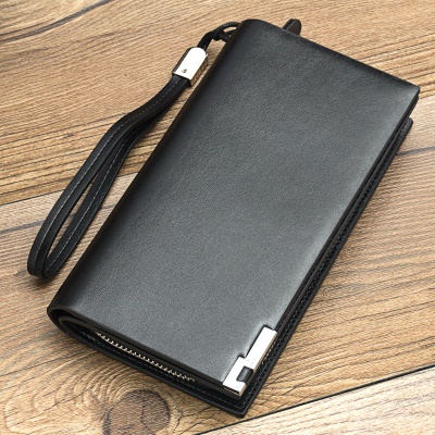 Portefeuille pour homme baellerry avec fermeture à glissière en cuir PU avec fermeture à glissière