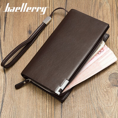 Portefeuille pour homme baellerry avec fermeture à glissière en cuir PU avec fermeture à glissière