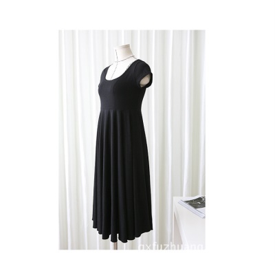 Robe de grossesse en tissu modal couleur unie