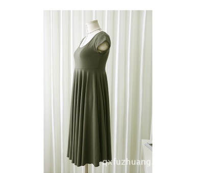 Robe de grossesse en tissu modal couleur unie