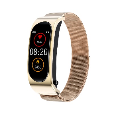 Bracelet -casque Bluetooth 2 en 1 Podomètre cardiofréquencemètre/moniteur de sommeil