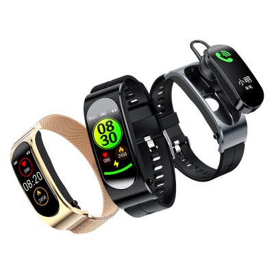 Bracelet -casque Bluetooth 2 en 1 Podomètre cardiofréquencemètre/moniteur de sommeil