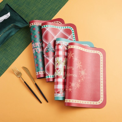 Tapis de table Décoration de Noël Isolation thermique en cuir synthétique