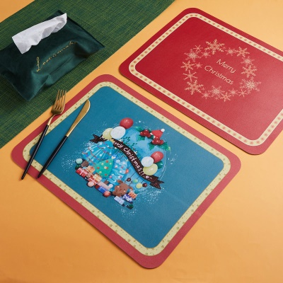 Tapis de table Décoration de Noël Isolation thermique en cuir synthétique