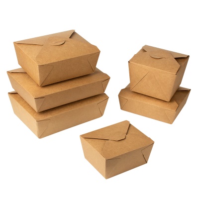 Boîtes à lunch jetables en papier kraft biodégradable