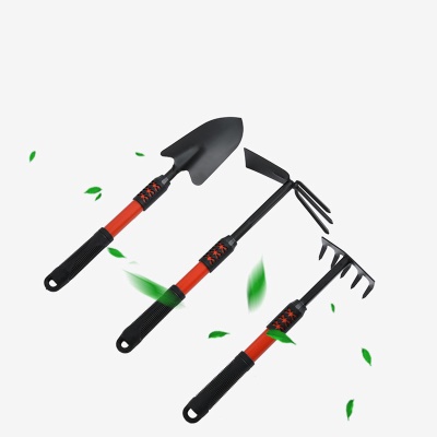 Outils de jardinage  (pelle, houe, râteau) avec manche en plastique Acier à haute teneur en carbone