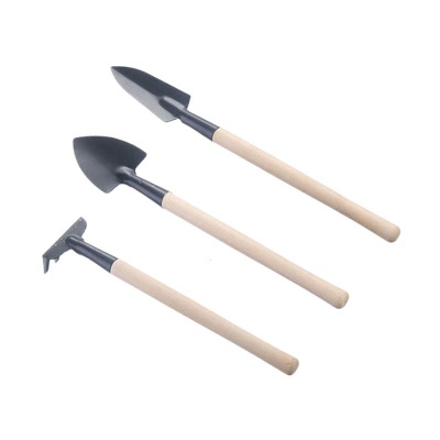RONGXIN Outils de jardin 3 pièces mini manche en bois en acier