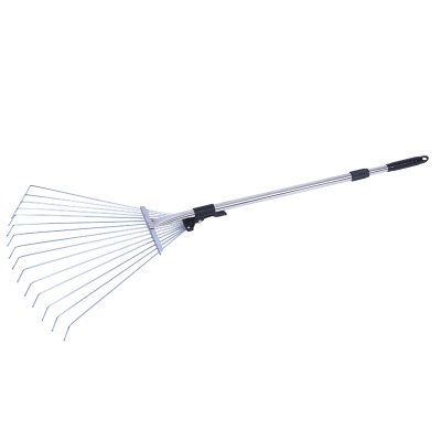 Râteau à feuilles caduques rétractable en acier inoxydable 9/15 dents