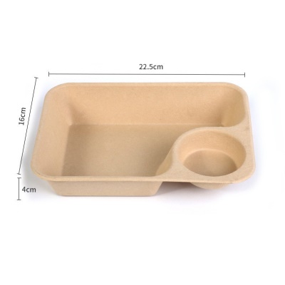 Boîtes à lunch jetables Biodégradables et imperméables à la pâte à papier