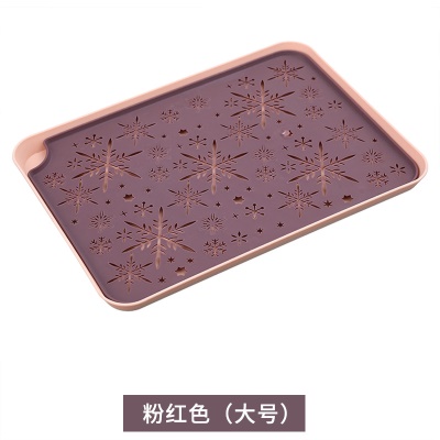 AOXI Plateau de service à thé rectangulaire en plastique avec motif de neige