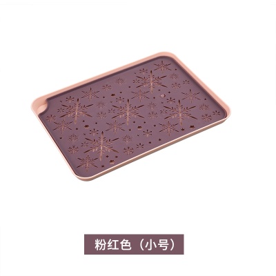 AOXI Plateau de service à thé rectangulaire en plastique avec motif de neige