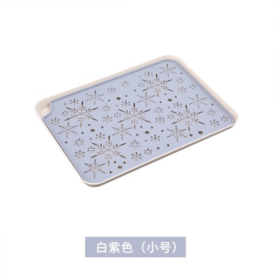 AOXI Plateau de service à thé rectangulaire en plastique avec motif de neige