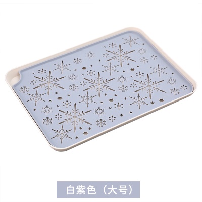 AOXI Plateau de service à thé rectangulaire en plastique avec motif de neige