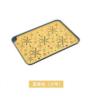 AOXI Plateau de service à thé rectangulaire en plastique avec motif de neige