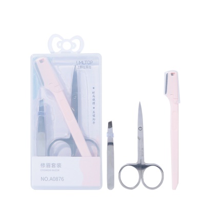 LAMEILA Set de réparation des sourcils 3 pièces en acier inoxydable clip à sourcils oblique