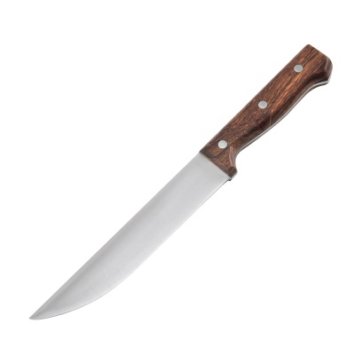Couteau à viande avec manche en bois en acier inoxydable