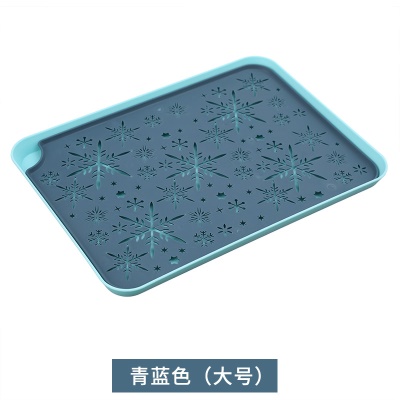 AOXI Plateau de service à thé rectangulaire en plastique avec motif de neige