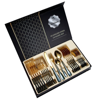 Set de 24 pièces de couteau, fourchette et cuillère à manger occidental 1010 repas en acier inoxydable