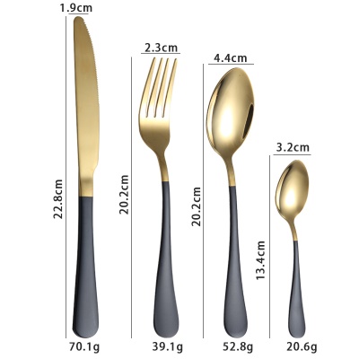 Set de 24 pièces de couteau, fourchette et cuillère à manger occidental 1010 repas en acier inoxydable
