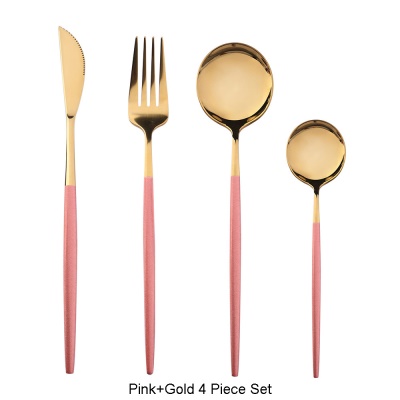 Ensemble de 4 pièces de couteaux, fourchettes et cuillères en acier inoxydable