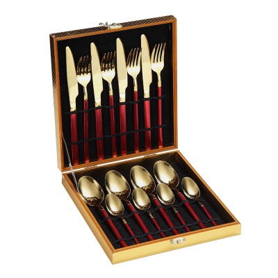 Set de vaisselle en acier inoxydable Knight Series couteau, fourchette et cuillère Set de 16 pièces