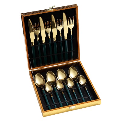 Set de vaisselle en acier inoxydable Knight Series couteau, fourchette et cuillère Set de 16 pièces