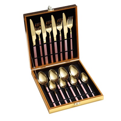 Set de vaisselle en acier inoxydable Knight Series couteau, fourchette et cuillère Set de 16 pièces