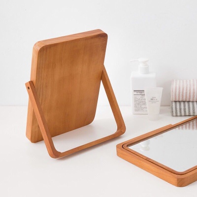 Miroir cosmétique en bois massif