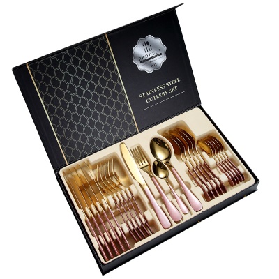 Set de 24 pièces de couteau, fourchette et cuillère à manger occidental 1010 repas en acier inoxydable