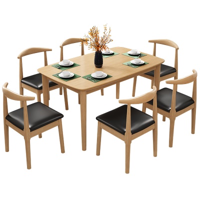 Table à manger et chaise en bois massif