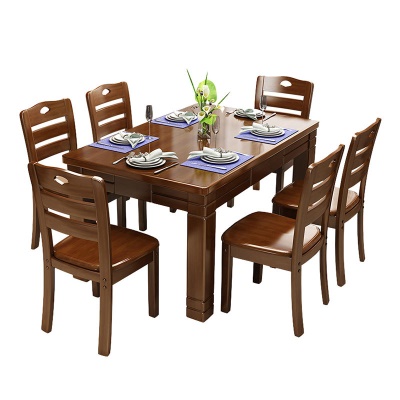 Table à manger en bois d'hévéa Meubles de salle à manger 1