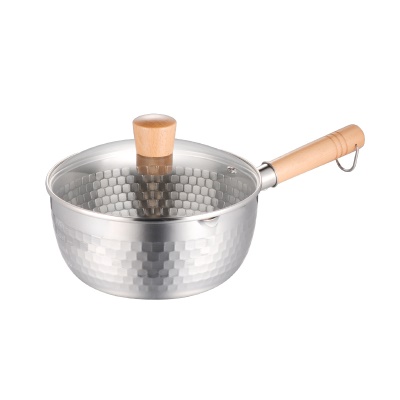 Casserole de style japonais manche en bois en acier inoxydable