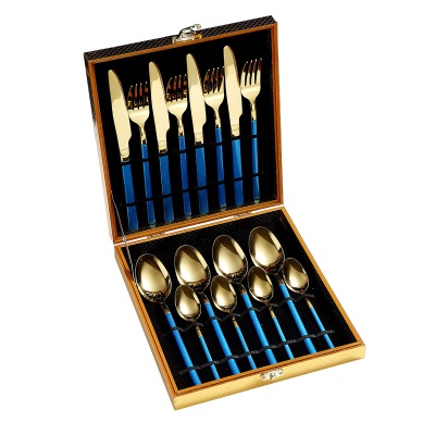 Set de vaisselle en acier inoxydable Knight Series couteau, fourchette et cuillère Set de 16 pièces