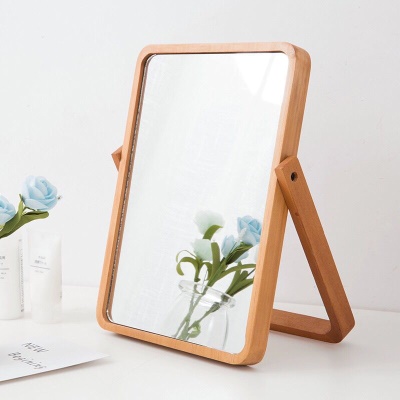 Miroir cosmétique en bois massif