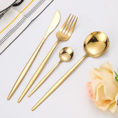 Ensemble de 4 pièces de couteaux, fourchettes et cuillères en acier inoxydable