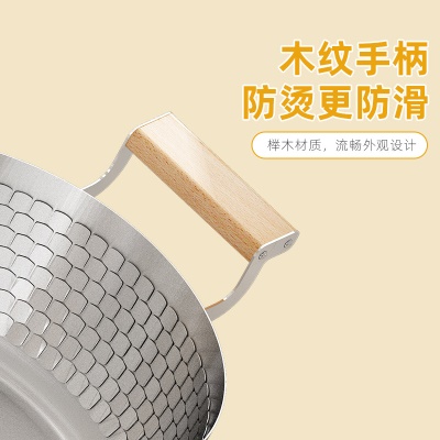 Casserole  à soupe amphores en acier inoxydable avec manche en bois massif
