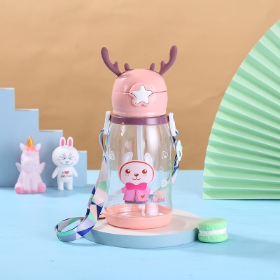 Gourde  à eau grande capacité en plastique pour enfants gobelet à pipette