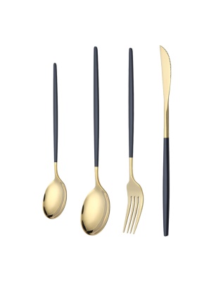 Ensemble de 4 pièces de couteaux, fourchettes et cuillères en acier inoxydable