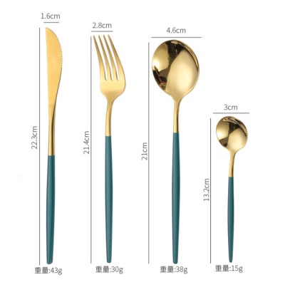 Ensemble de 4 pièces de couteaux, fourchettes et cuillères en acier inoxydable