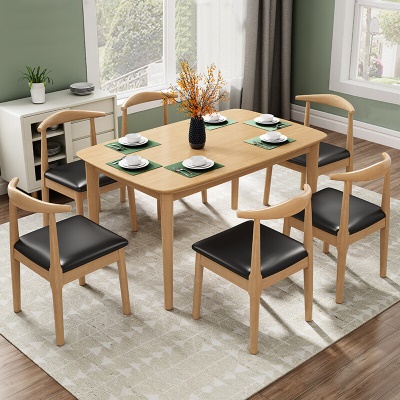 Table à manger et chaise en bois massif