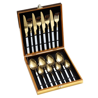 Set de vaisselle en acier inoxydable Knight Series couteau, fourchette et cuillère Set de 16 pièces